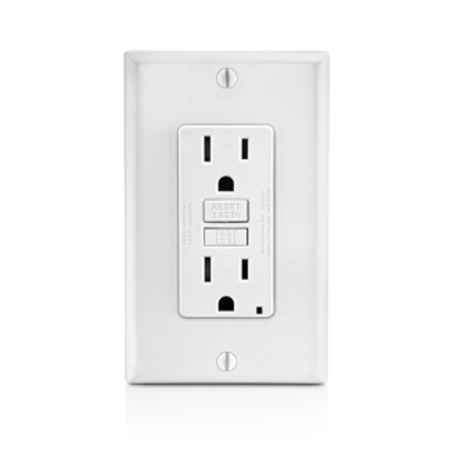 LEVITON ELECTRICAL RECEPTACLES 515R GFCI ST TR NAFTA WHT GFTR1-FW